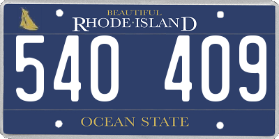 RI license plate 540409