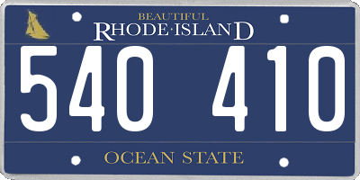 RI license plate 540410