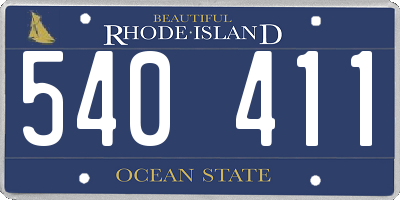 RI license plate 540411