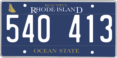 RI license plate 540413