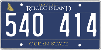 RI license plate 540414
