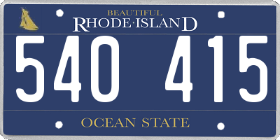 RI license plate 540415