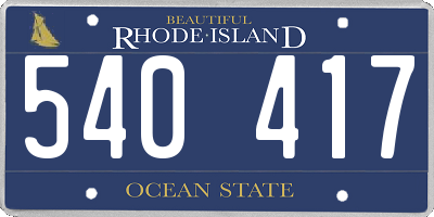 RI license plate 540417