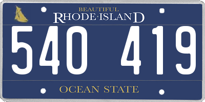 RI license plate 540419