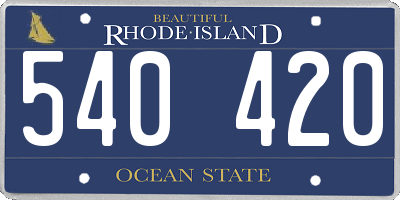 RI license plate 540420