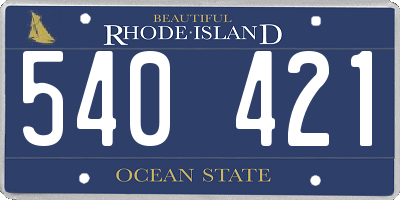 RI license plate 540421