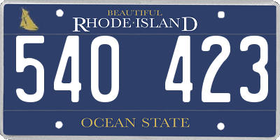 RI license plate 540423