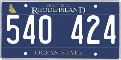 RI license plate 540424