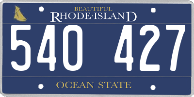 RI license plate 540427