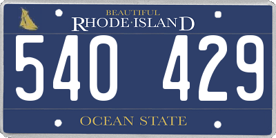 RI license plate 540429