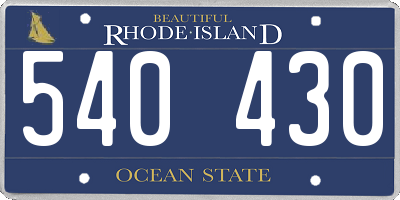 RI license plate 540430