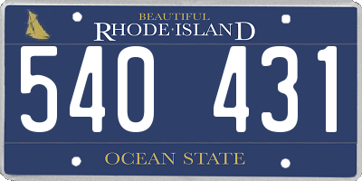 RI license plate 540431