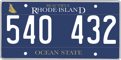 RI license plate 540432