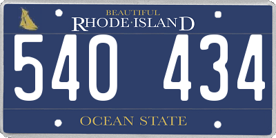 RI license plate 540434