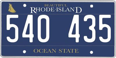 RI license plate 540435