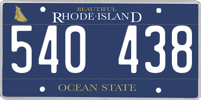 RI license plate 540438