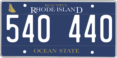 RI license plate 540440