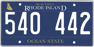 RI license plate 540442