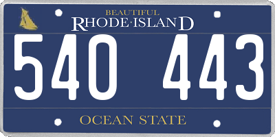 RI license plate 540443