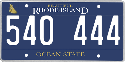 RI license plate 540444