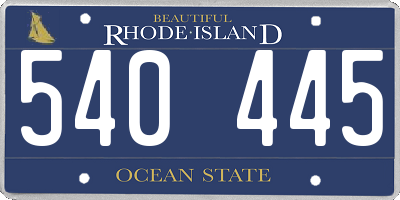 RI license plate 540445