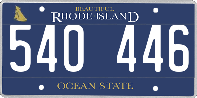 RI license plate 540446