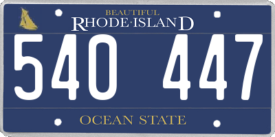 RI license plate 540447