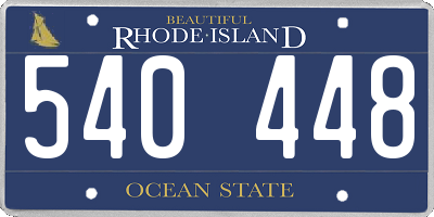 RI license plate 540448