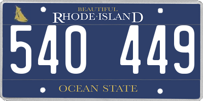 RI license plate 540449