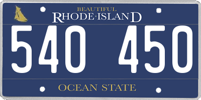 RI license plate 540450