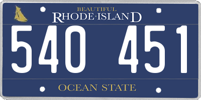 RI license plate 540451