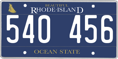 RI license plate 540456