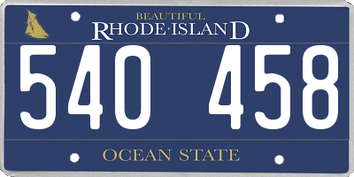 RI license plate 540458