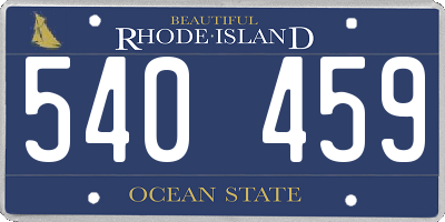 RI license plate 540459