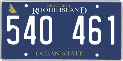 RI license plate 540461