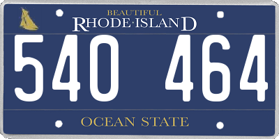 RI license plate 540464