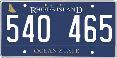 RI license plate 540465