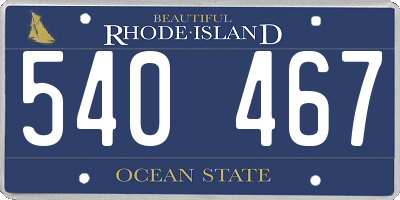 RI license plate 540467