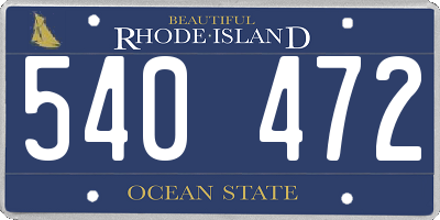 RI license plate 540472