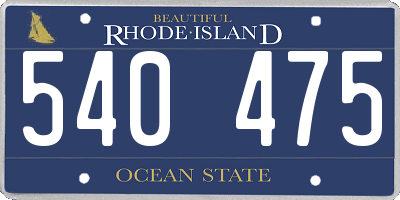 RI license plate 540475