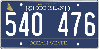RI license plate 540476
