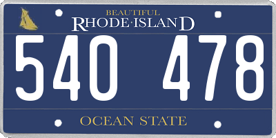RI license plate 540478