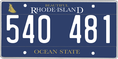 RI license plate 540481