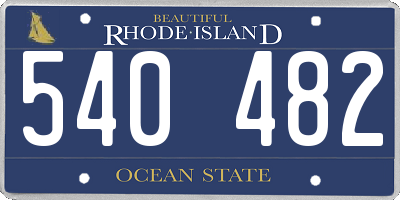 RI license plate 540482