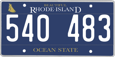 RI license plate 540483