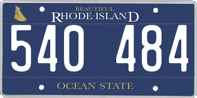 RI license plate 540484