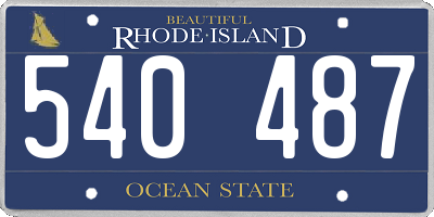 RI license plate 540487