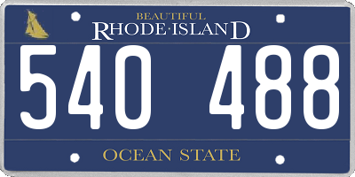 RI license plate 540488