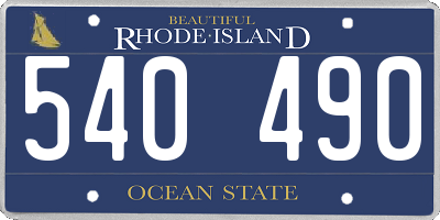 RI license plate 540490