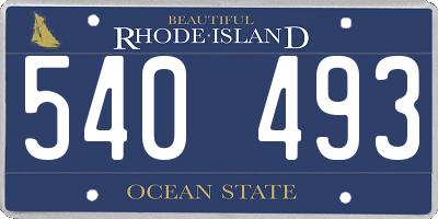 RI license plate 540493